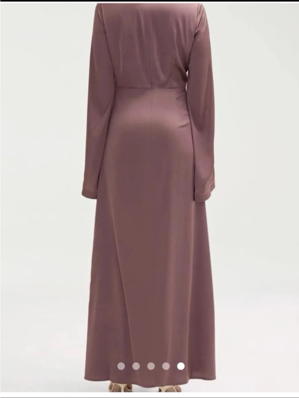 NWT Veiled Duha Satin Twist Front Maxi Dress in Dusty Mauve Size XL - Picture 4 of 12